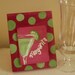 Magenta and Lime Polka Dots Margarita Painting -- Treasury Featured