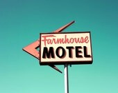 Farmhouse Motel, 8x10 Metallic Print Matted to 11x14, Limited Edition