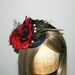 Gwenette Cocktail Hat by Love Charlie-fall berries -peacock and pheasant bouquet