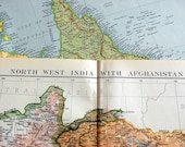 1920 Very Large Antique Map of Northwest India and Afghanistan