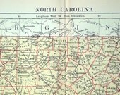 1884 Antique Map of North Carolina