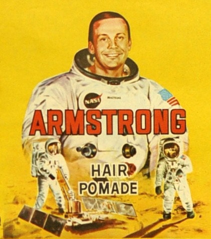 Circa 1969 Rare Vintage Ephemera. One Giant Leap for Hair Pomade. Neil Armstrong