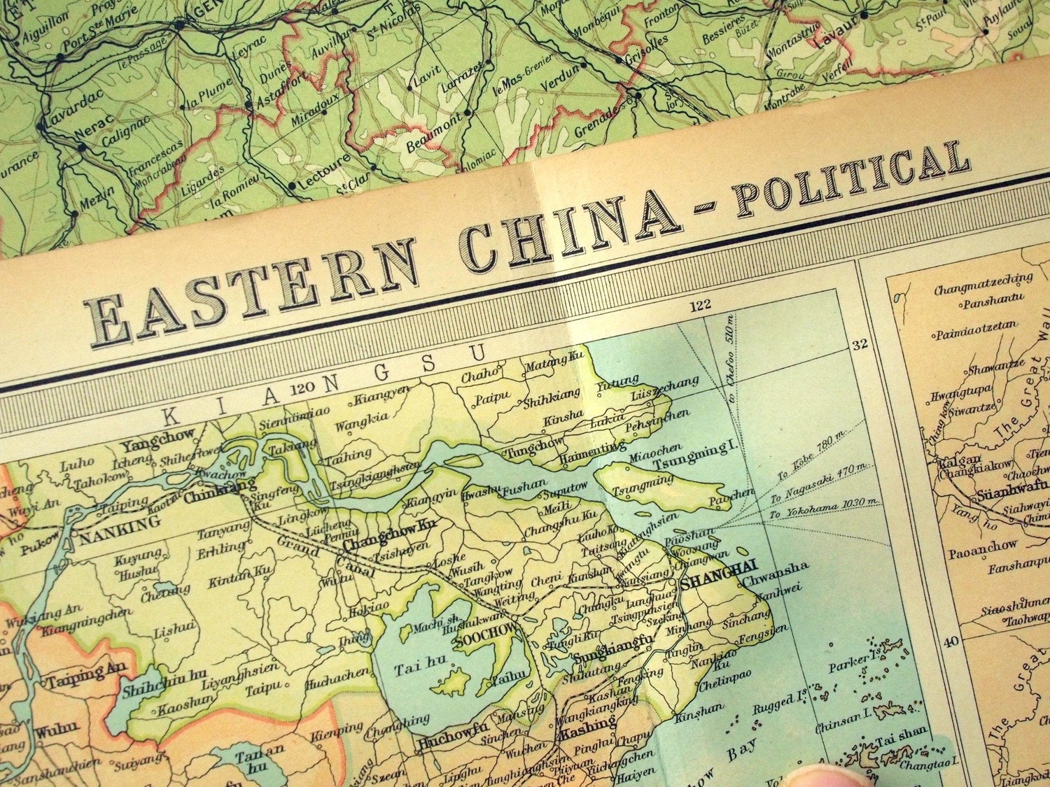1922 Very Large Map of Eastern China