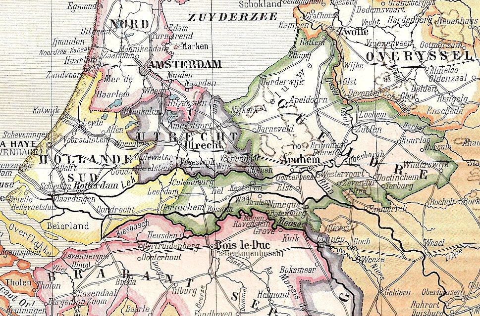 1908-1914 Antique French Map of the Netherlands