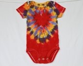 Valentine's Baby Onesie 6 month Tie Dye Red Heart Purple Golden Yellow Short Sleeve AnnThenBaby