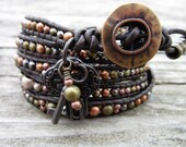 Steampunk Leather Wrap Bracelet