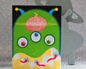 Munching Aliens - Printable Cards, Envelope, Gift Tags, Favor, Bunting
