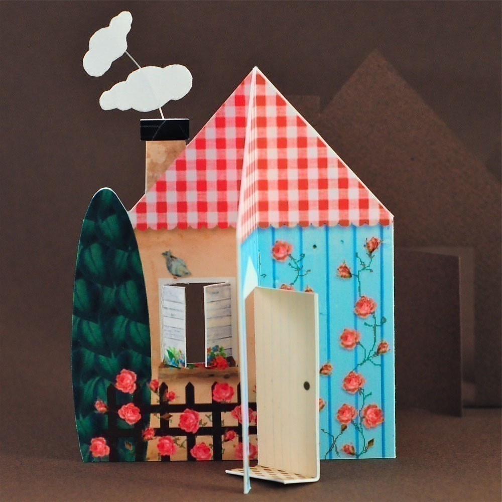 Home Sweet Home - printable 3D House Card, Envelope, Gift Tags, Favor