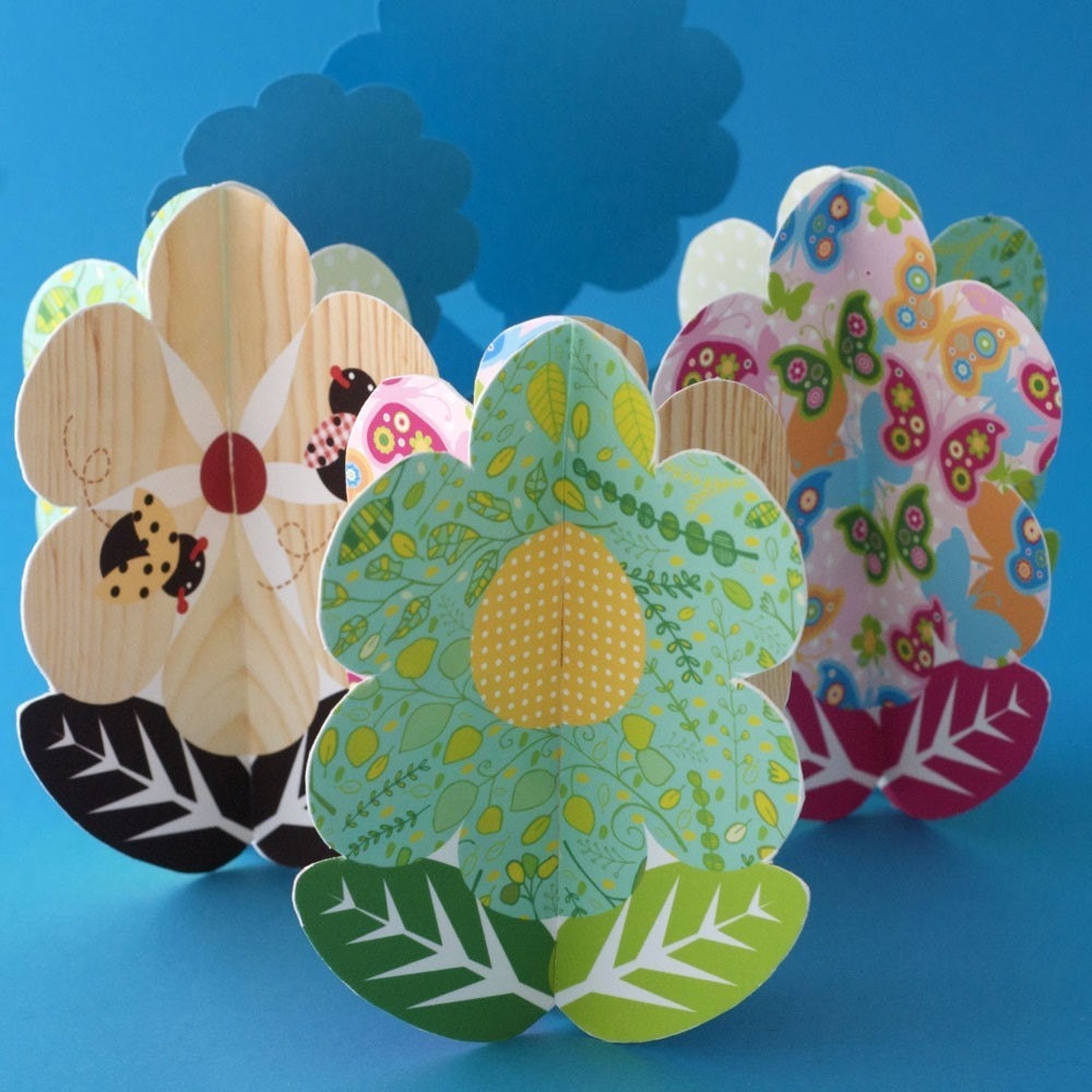 Blossom - Printable 3D Flower Card, Envelope, Gift Tags, Favor