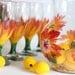Tropical Hibiscus hand painted wine glass - FREE personalization, dishwasher safe
