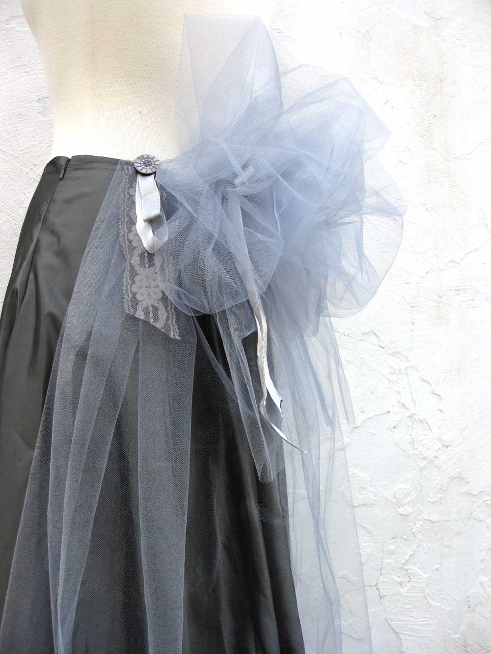 Stormy Gray  Floor Length Fluffy Cloud Bustle Skirt Size 7/8 SALE