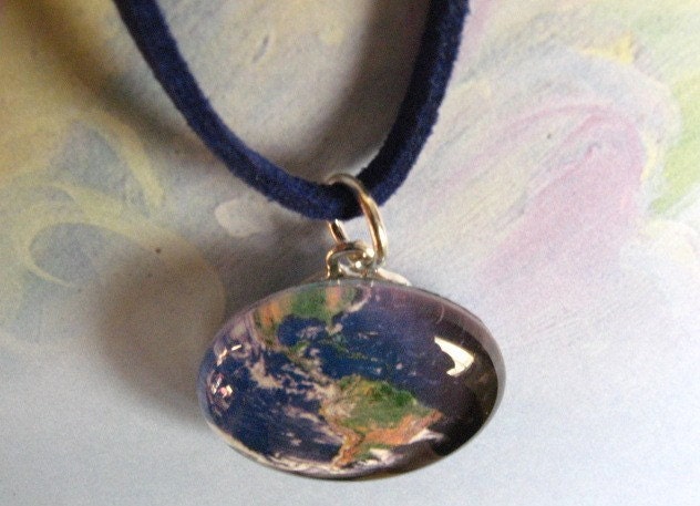 Planet Earth Glass Pendant - South America /The Americas