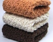 Cotton Wash Cloth Crochet Dish Cloth Face Cloth, Caramel