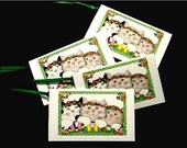 Hippie Cat Gift Card Hang Tags - Set Of 4