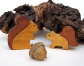 Wooden Squirrel Toy- Waldorf - Autumn Nature Table- Forest animal