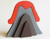 Wooden Volcano Stacker- Waldorf Toy- Eco-friendly
