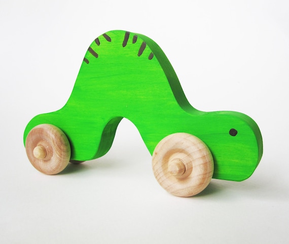 Wooden Inchworm Push Toy- Waldorf natural