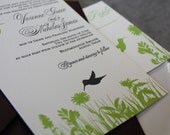 Letterpress Wedding Invitations, 50 Sets on Premium Cotton Cardstock  //The Vivienne Suite//