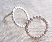 bright sterling silver dotted circle studs