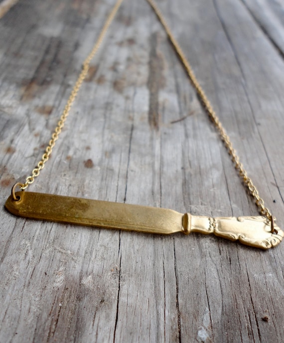 golden knife necklace