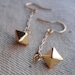 golden octahedron earrings