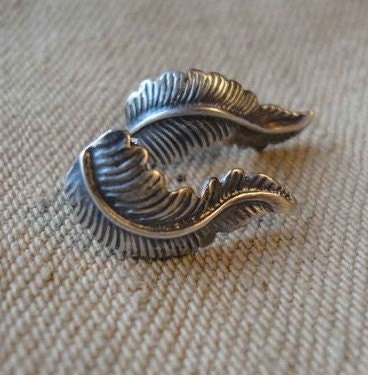 sterling silver feather stud earrings