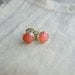 coral sterling silver studs