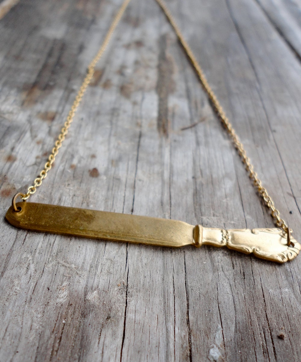 golden knife necklace