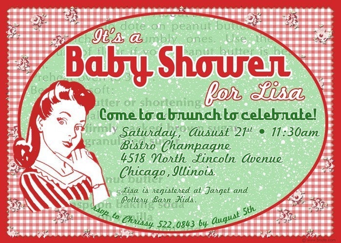 Nifty 50's Bridal Shower, Baby Shower, Birthday Party Invitations