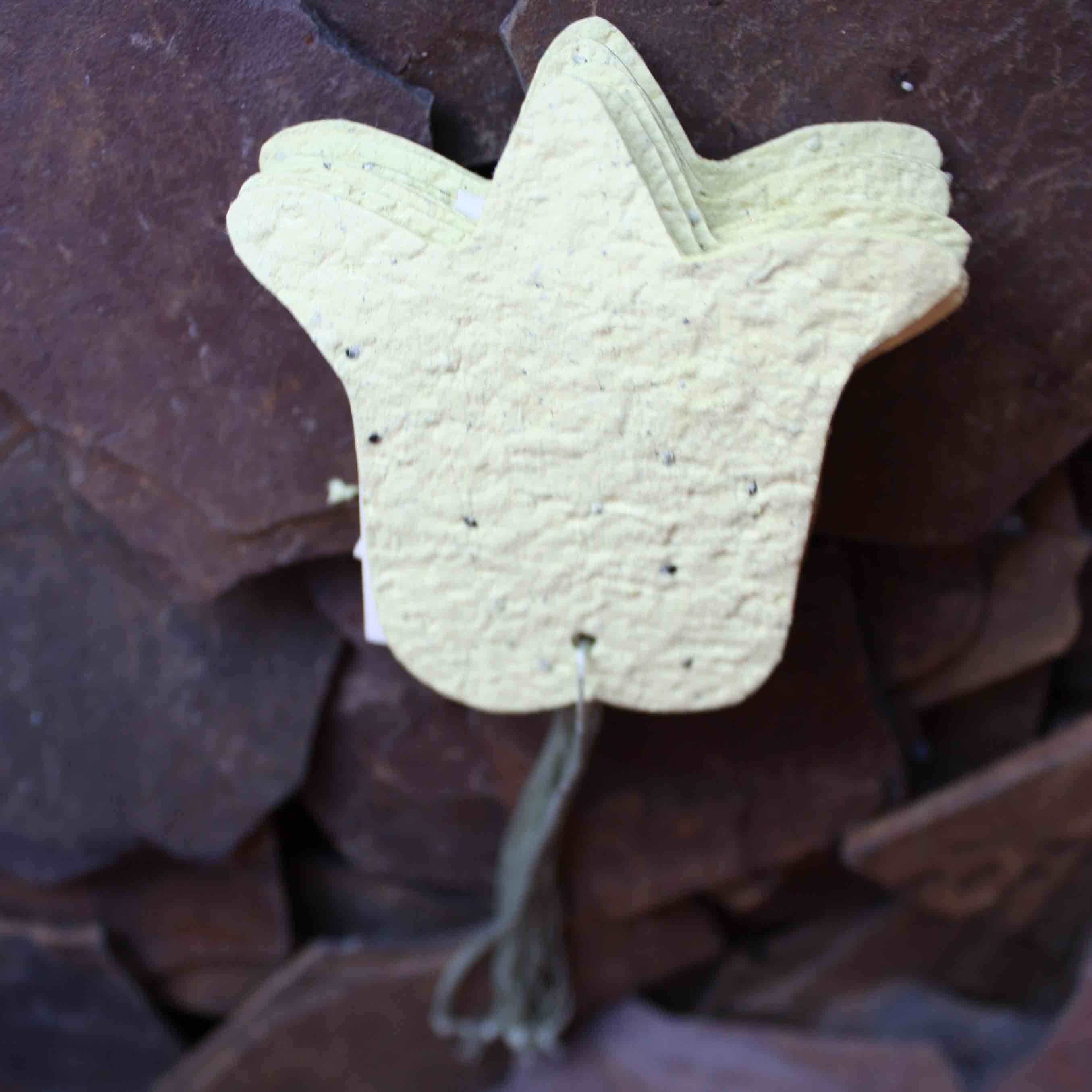 10 Plantable Tulip Favor Tags w/ Forget Me Not Seed Paper 100 percent donation to Red Cross for Haiti