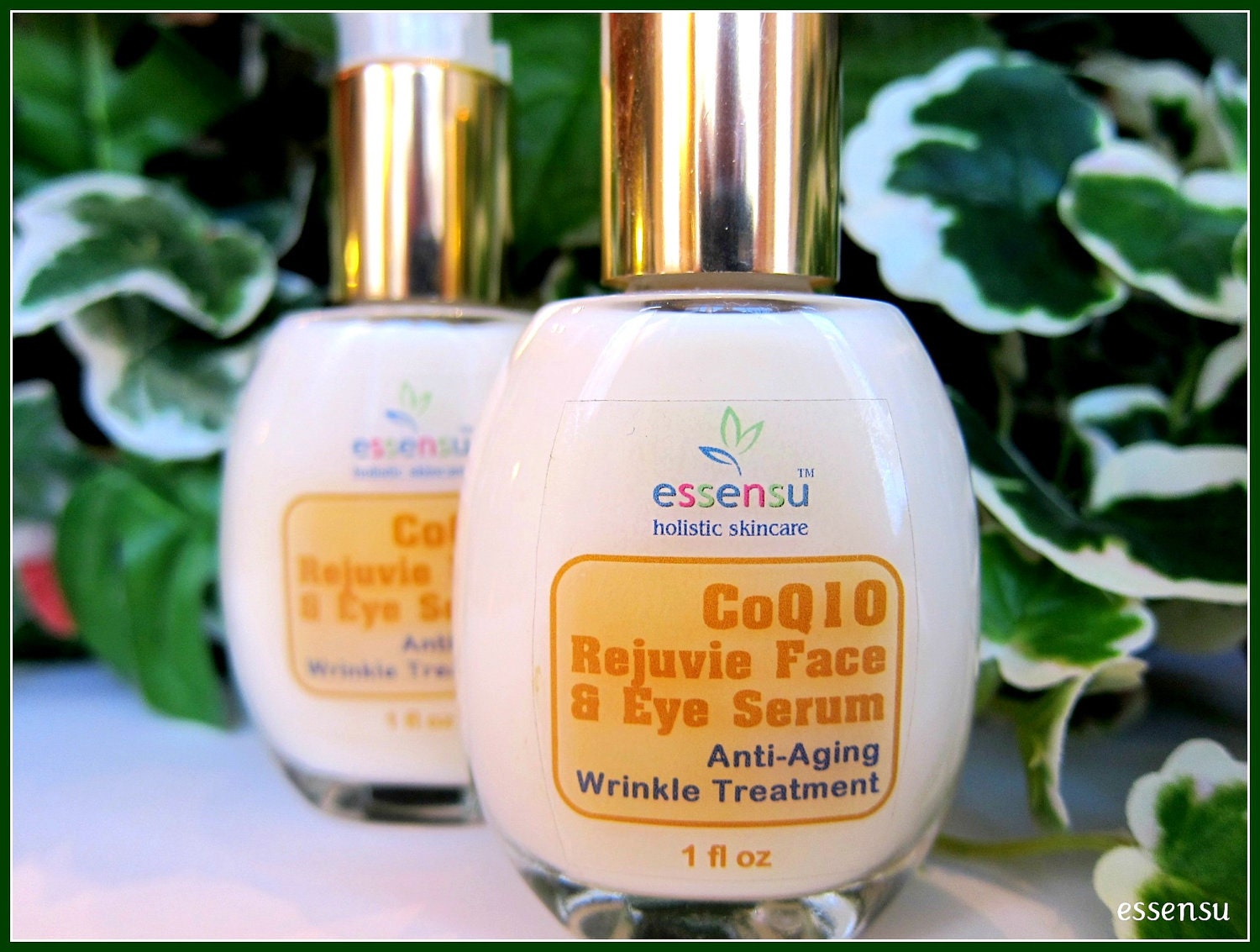 Organic CoQ10 Rejuvie Face and Eye Wrinkle Treatment Serum - 1 oz DMAE Alpha Lipoic Acid Vegan No Parabens