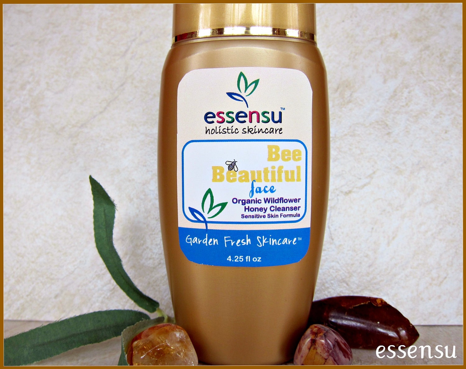 Sensitive Skin Bee Beautiful Face Organic Raw Wildflower Honey Face Wash - 4.25 oz No Sulfates or Parabens 100% Natural