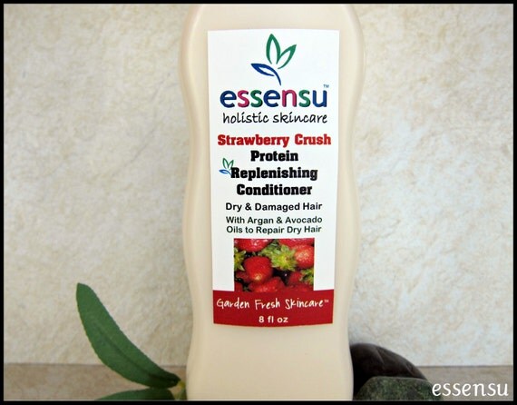 Strawberry Crush Argan Oil Protein Replenishing Conditioner - 8 oz Dry Hair Formula No Parabens