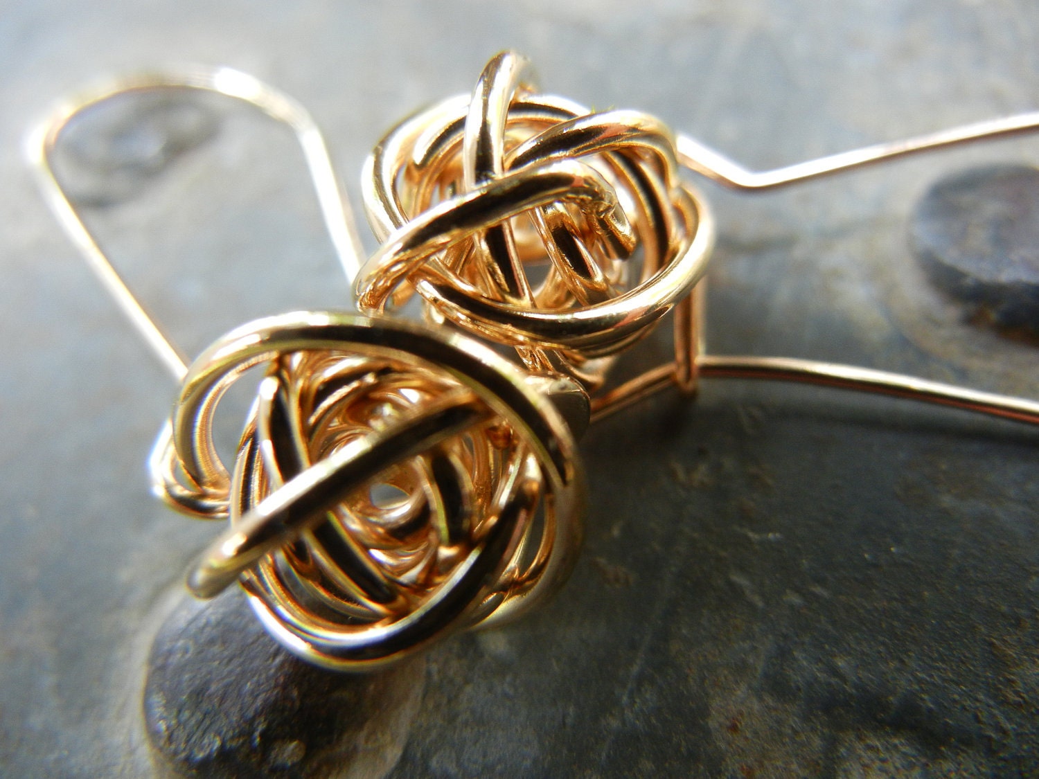 READY TO SHIP- 14k Gold Fill Love Knot Dangle Earrings