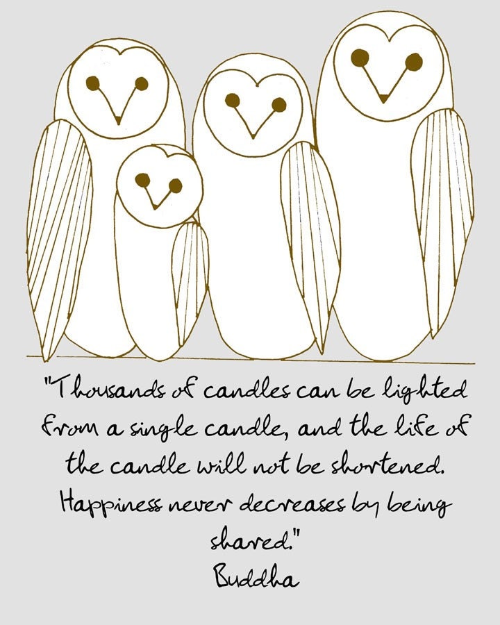 Owl and Buddha Print