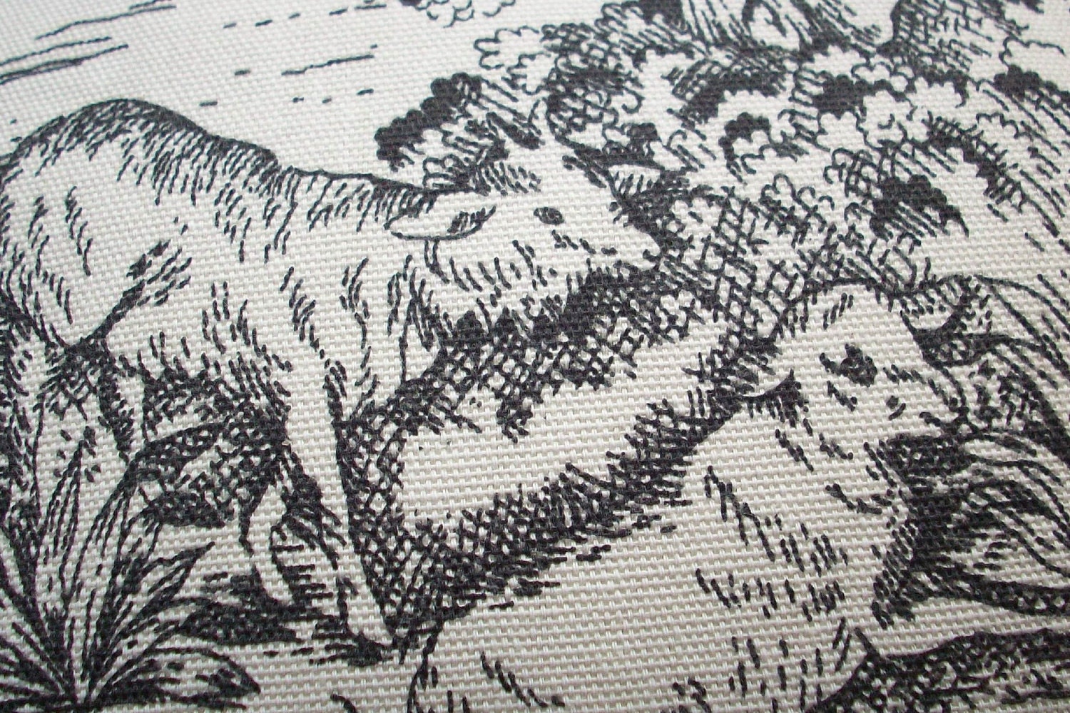 Travel Pillow Buckwheat Neck Roll - Black and Ivory Toile - Home Decor
