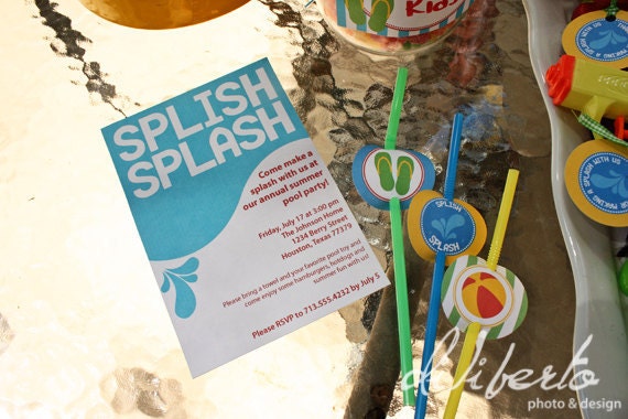 PRINTABLE Party Invitation : Pool Party By DilibertoDesign