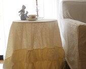 LINEN TABLECLOTH...3 tiers of ruffles.."Lilly"