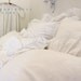 IVY...EURO SHAM with sheer linen hemmed ruffle