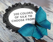 Wedding Hair Accessory Bridesmaid Hair Clip Silk Origami Butterfly Silk Fascinator Black and Peacock Blue Teal Gift LARGE SIZE