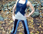 Eco SteamPunk -- CUSTOM Item -- Organic Corset VEST Top Shirt S-L