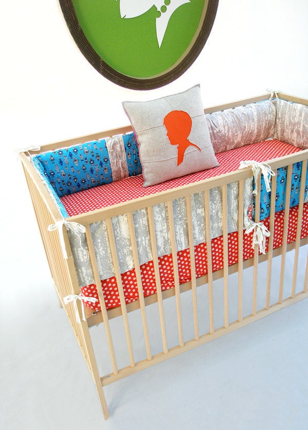 Crib Bumper Set , Bumper Guards , Bumper Pads , Tiny Bit Tin