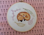 Unique Forty Winks Fox  PDF Hand embroidery pattern 10 pages includes guide on stitching animal furs