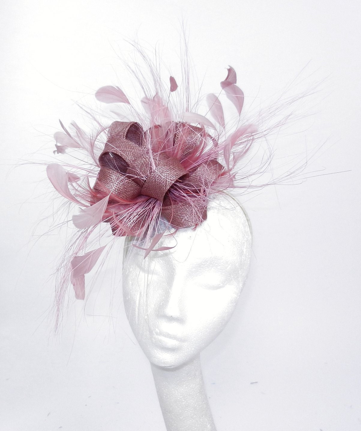 Pink Fascinator Hat for Weddings, Cocktails, Church and Derby