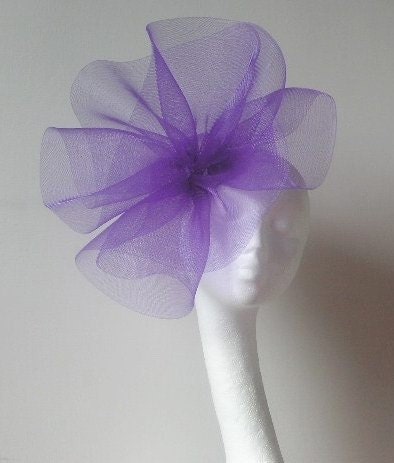 Purple Fascinator Hat for weddings races church
