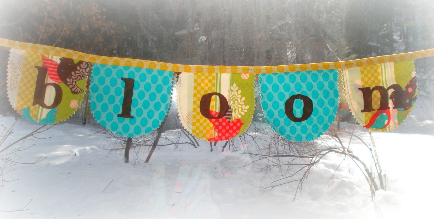 fabric spring bloom banner / bunting