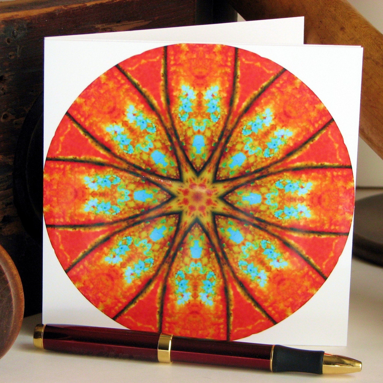 Rust Kaleidoscope Blank Note Cards