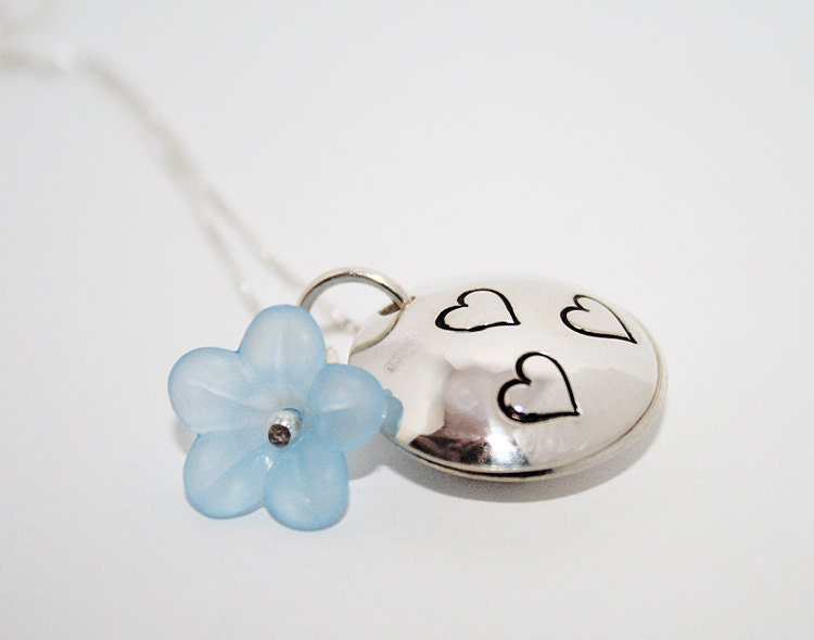 Someday I will be a Mom Locket with Forget Me Not Flower