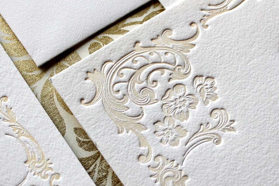 Aria- SAMPLE - Letterpress Wedding Invitation
