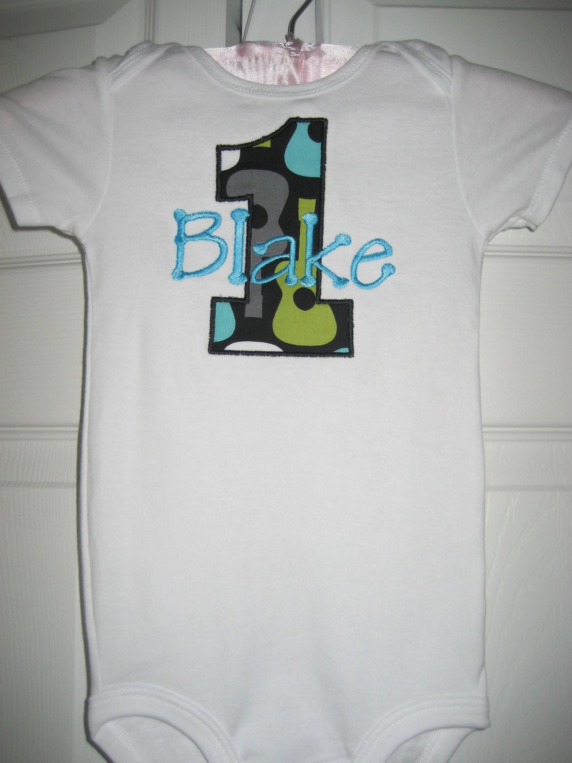 First Birthday Rock Star monogrammed one piece